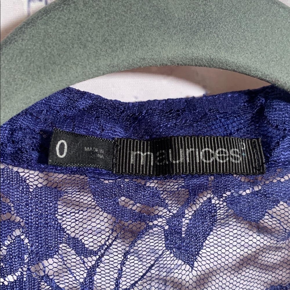 Maurices Womens Sheer lace Short Sleeve Babydoll Top Blue Size 0 Y2K Whimsigoth - Picture 4 of 5